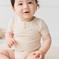 Organic Cotton Modal Darcy Tee Bodysuit - Milky Way Buff Childrens Bodysuit from Jamie Kay Australia