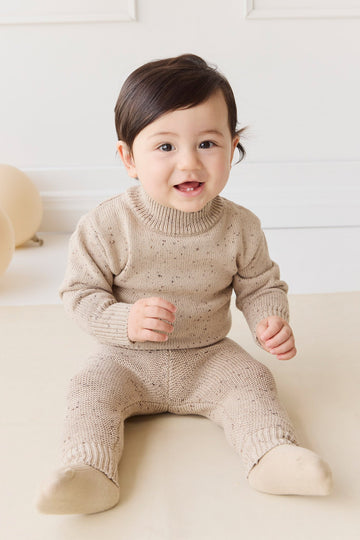 Matthew Jumper - Malt Fleck Childrens Jumper from Jamie Kay Australia