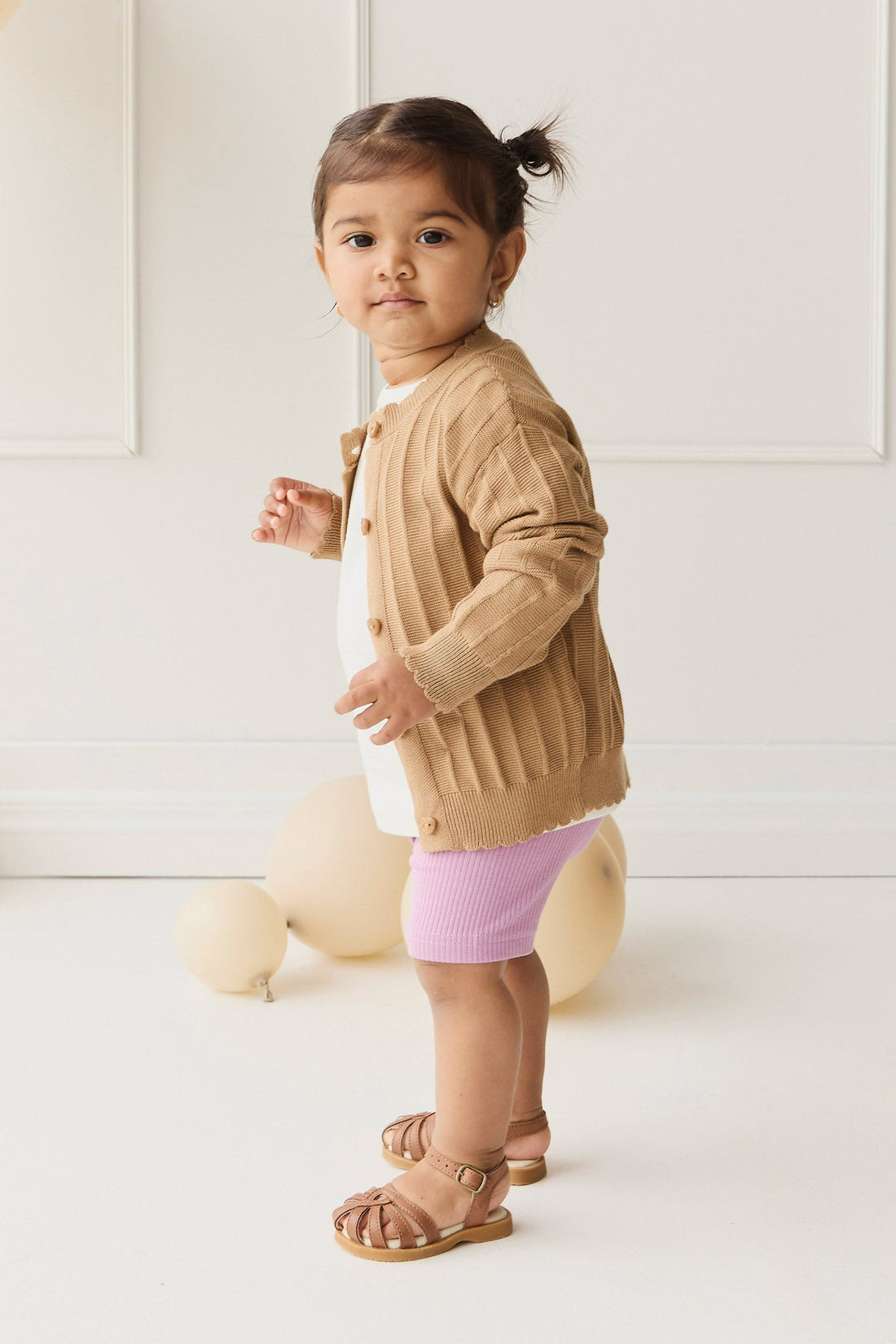 Emily Knitted Cardigan - Caramel Cream Childrens Cardigan from Jamie Kay Australia