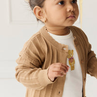 Emily Knitted Cardigan - Caramel Cream Childrens Cardigan from Jamie Kay Australia