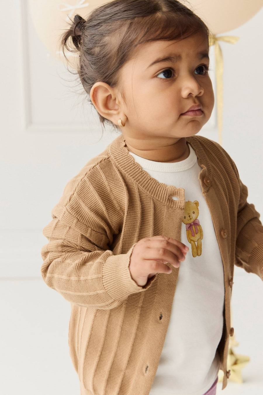 Emily Knitted Cardigan - Caramel Cream Childrens Cardigan from Jamie Kay Australia