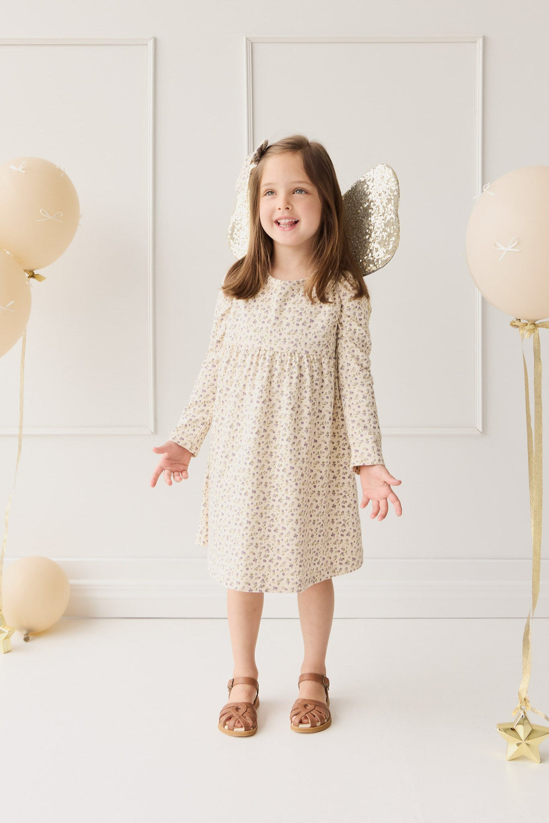 Organic Cotton Pixie Dress - Blueberry Field Raindrops Childrens Dress from Jamie Kay Australia