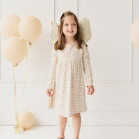 Organic Cotton Pixie Dress - Blueberry Field Raindrops Childrens Dress from Jamie Kay Australia