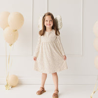 Organic Cotton Pixie Dress - Blueberry Field Raindrops Childrens Dress from Jamie Kay Australia