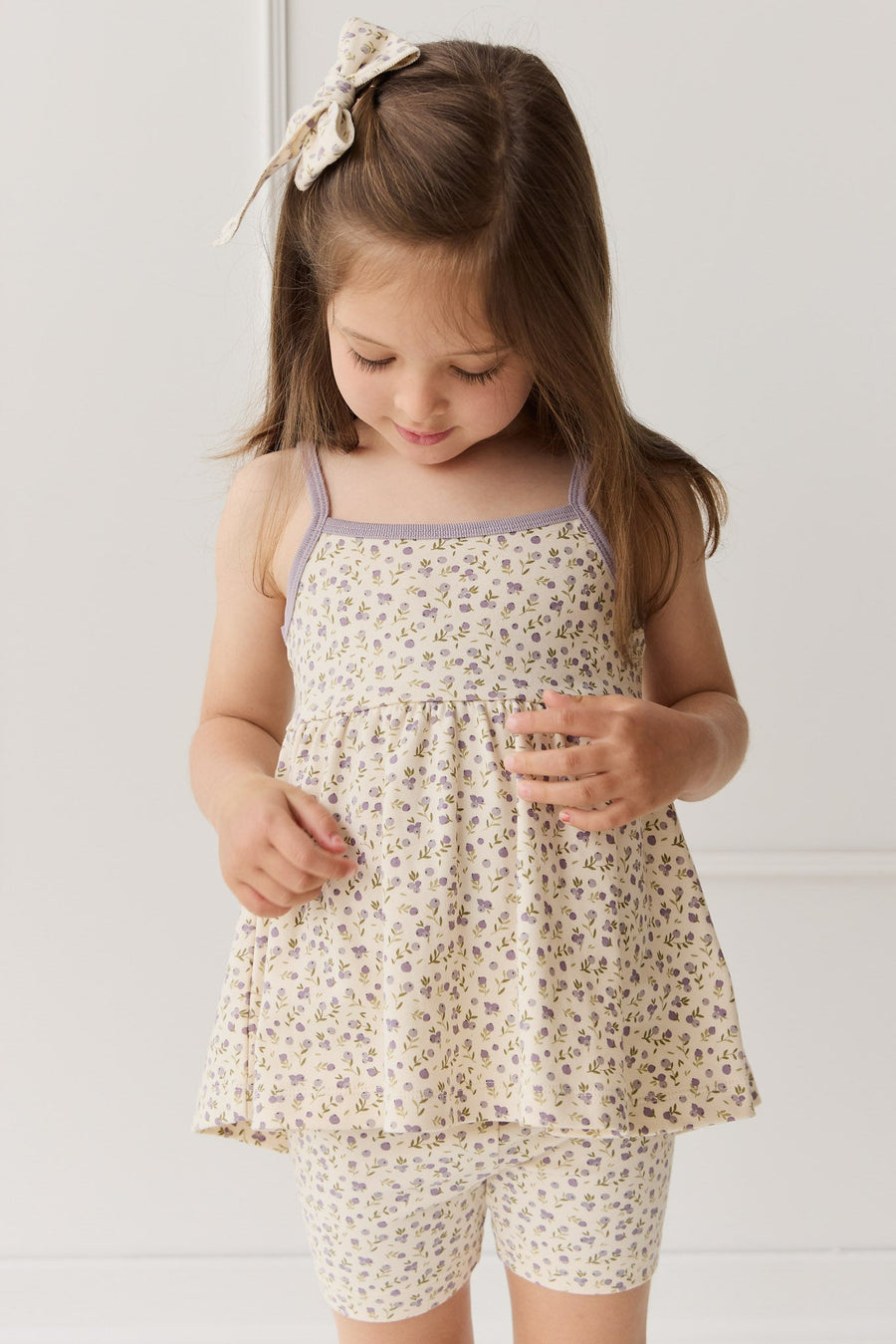 Organic Cotton Maple Singlet - Blueberry Field Raindrops Childrens Singlet from Jamie Kay Australia