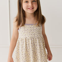 Organic Cotton Maple Singlet - Blueberry Field Raindrops Childrens Singlet from Jamie Kay Australia