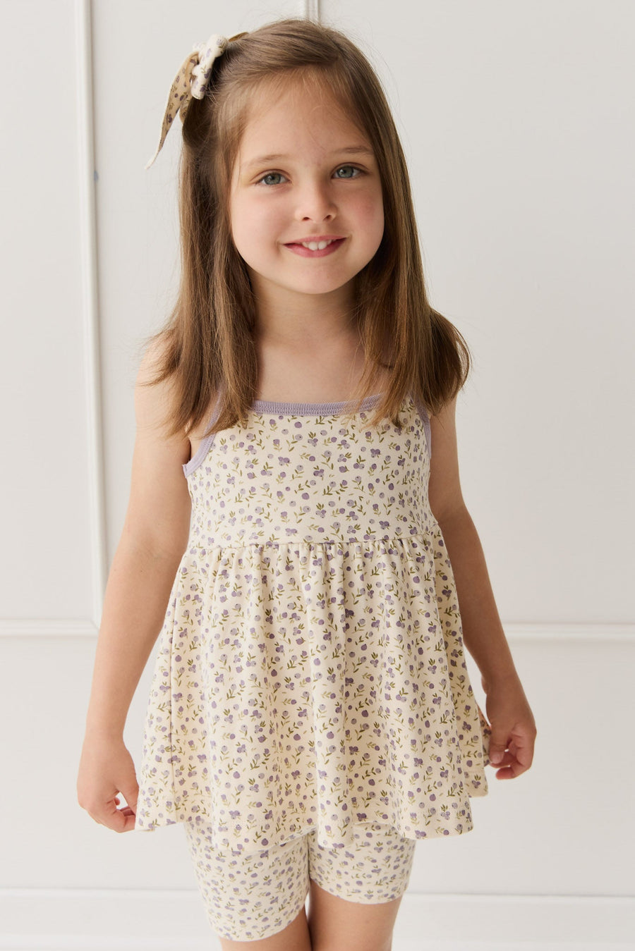 Organic Cotton Maple Singlet - Blueberry Field Raindrops Childrens Singlet from Jamie Kay Australia