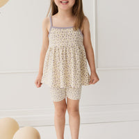 Organic Cotton Maple Singlet - Blueberry Field Raindrops Childrens Singlet from Jamie Kay Australia