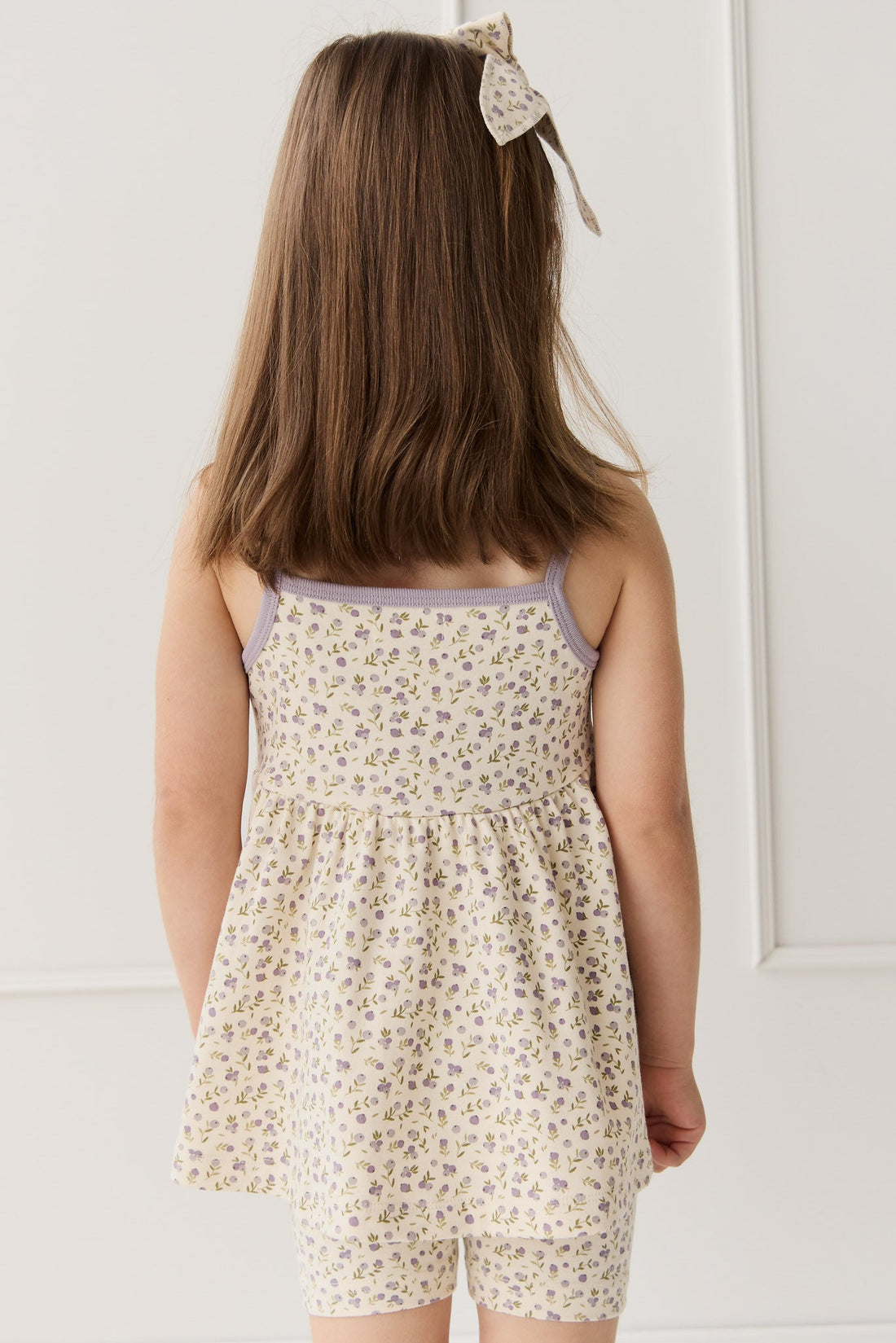 Organic Cotton Maple Singlet - Blueberry Field Raindrops Childrens Singlet from Jamie Kay Australia