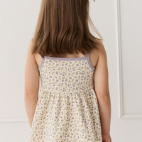 Organic Cotton Maple Singlet - Blueberry Field Raindrops Childrens Singlet from Jamie Kay Australia