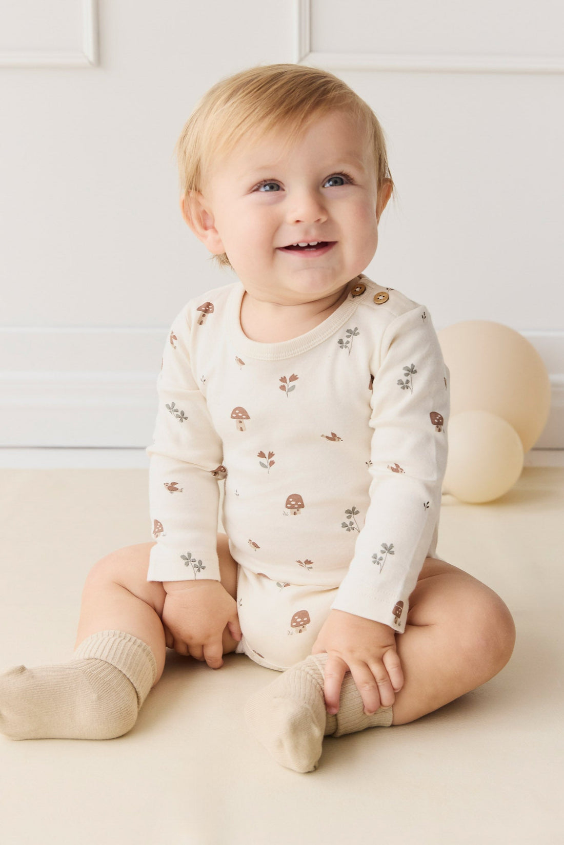 Organic Cotton Fernley Bodysuit - Le Champignon Childrens Bodysuit from Jamie Kay Australia