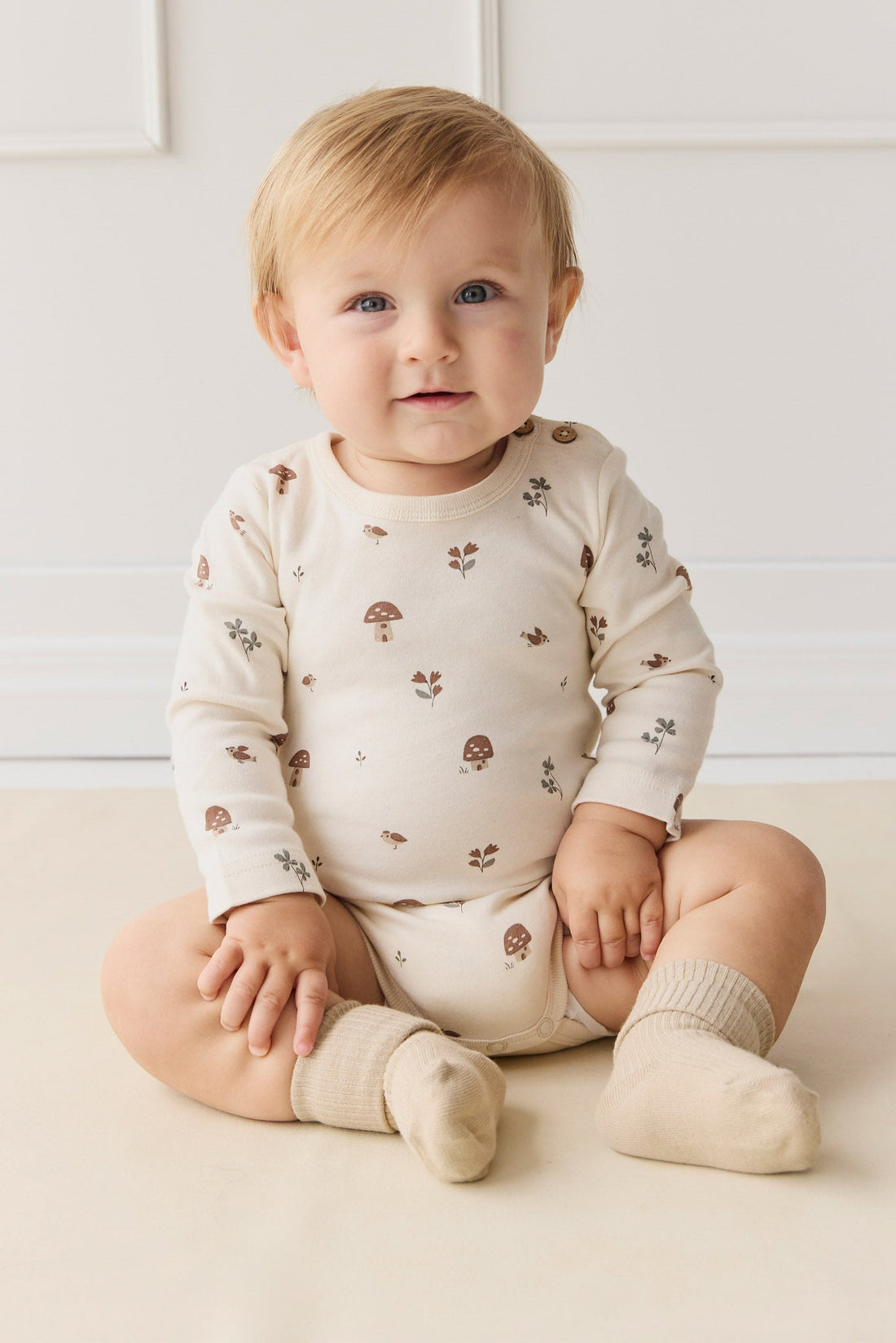 Organic Cotton Fernley Bodysuit - Le Champignon Childrens Bodysuit from Jamie Kay Australia