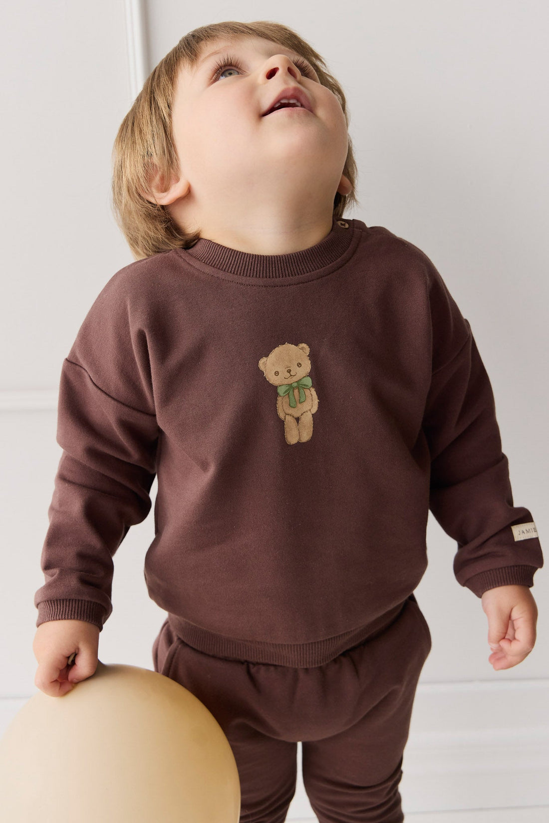 Organic Cotton Damien Sweatshirt - Earth Little Ted Childrens Top from Jamie Kay Australia