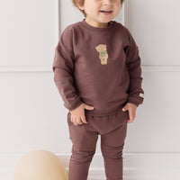 Organic Cotton Damien Sweatshirt - Earth Little Ted Childrens Top from Jamie Kay Australia