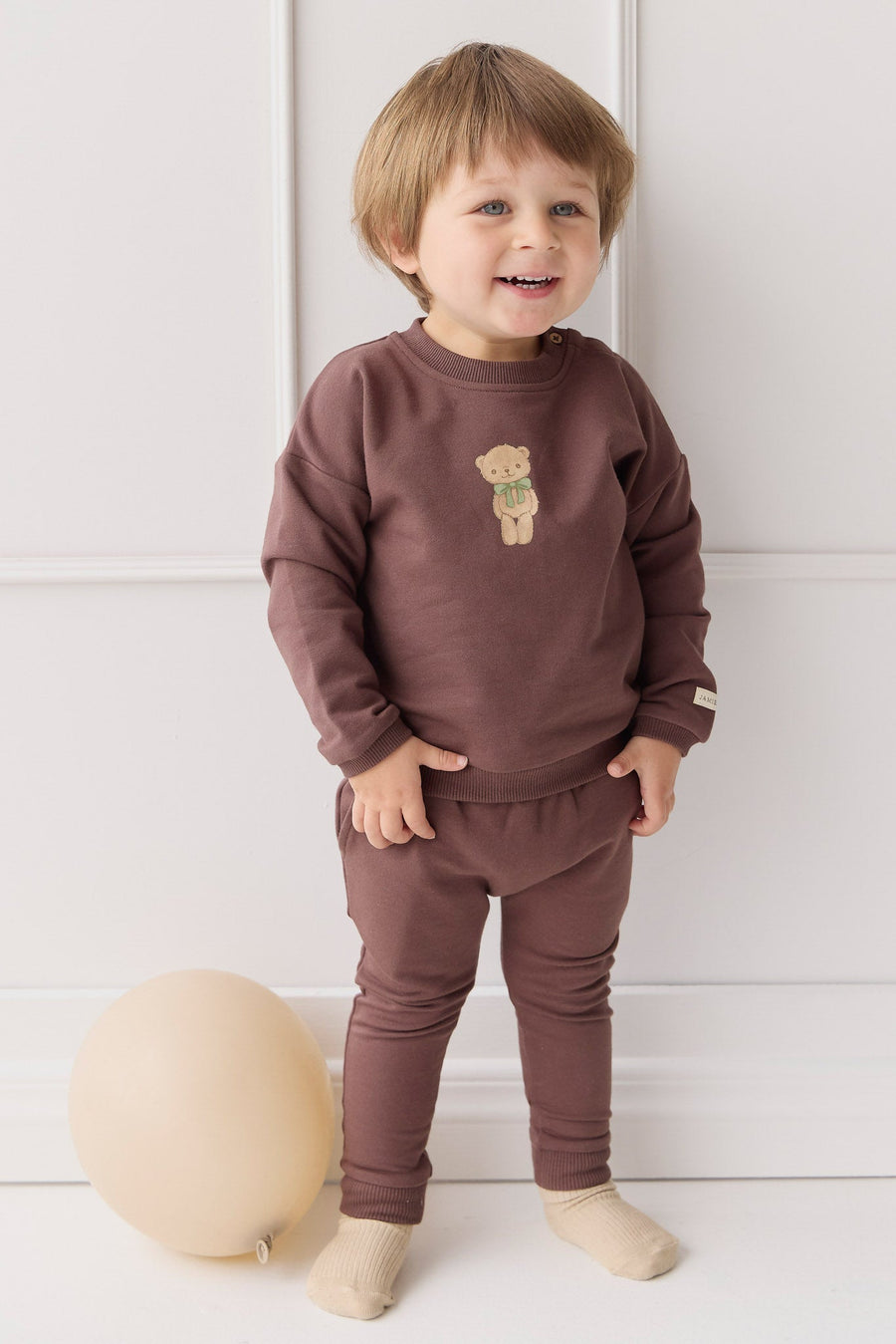 Organic Cotton Damien Sweatshirt - Earth Little Ted Childrens Top from Jamie Kay Australia