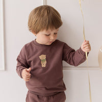 Organic Cotton Damien Sweatshirt - Earth Little Ted Childrens Top from Jamie Kay Australia