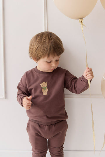 Organic Cotton Damien Sweatshirt - Earth Little Ted Childrens Top from Jamie Kay Australia