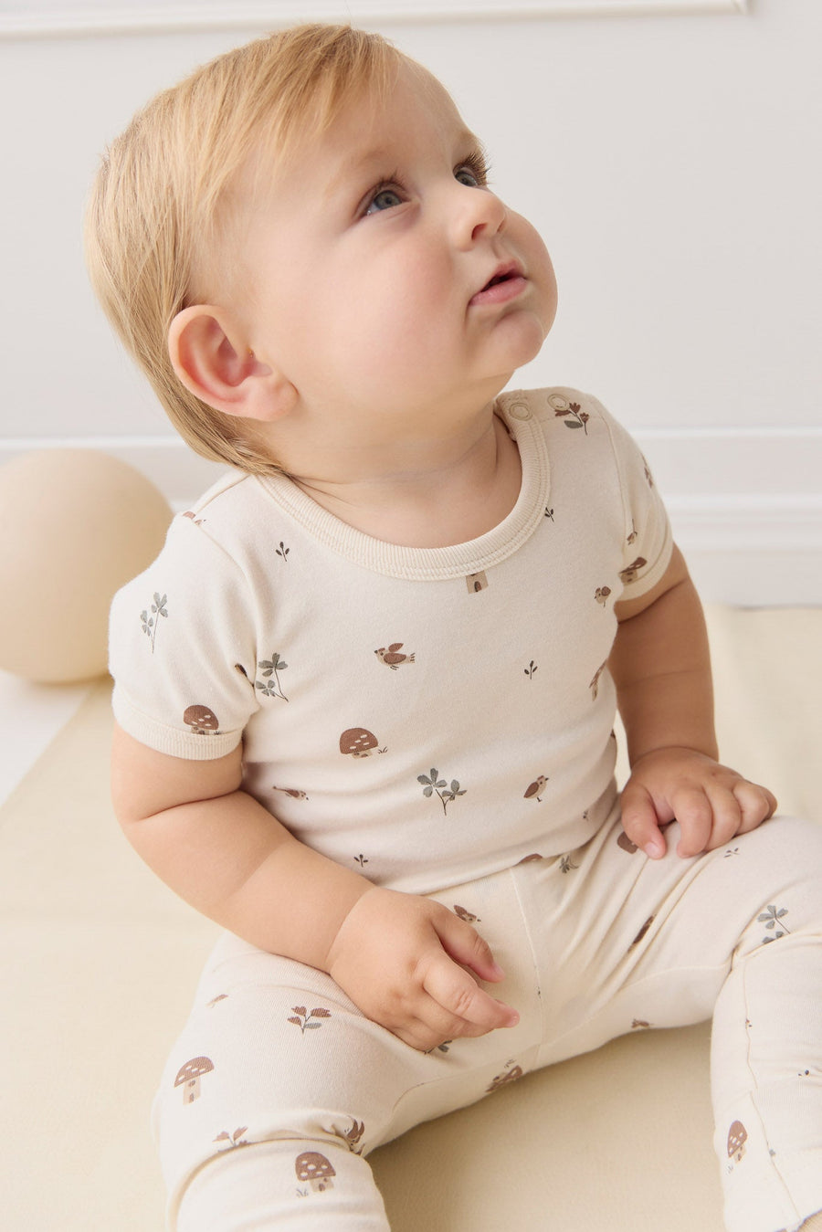 Organic Cotton Hudson Short Sleeve Bodysuit - Le Champignon Childrens Bodysuit from Jamie Kay Australia