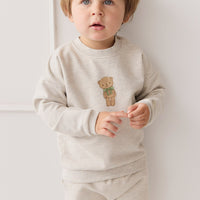 Organic Cotton Morgan Track Pant - Oatmeal Marle Childrens Pant from Jamie Kay Australia