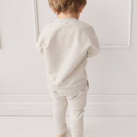 Organic Cotton Damien Sweatshirt - Oatmeal Marle Little Ted Childrens Top from Jamie Kay Australia