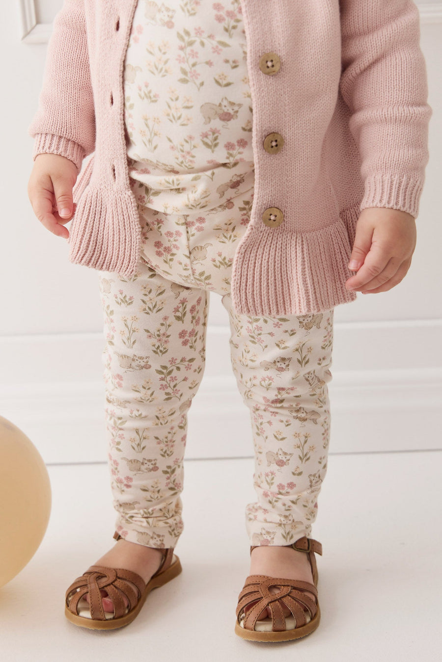 Organic Cotton Everyday Legging - Moons Woolen Ball Childrens Legging from Jamie Kay Australia