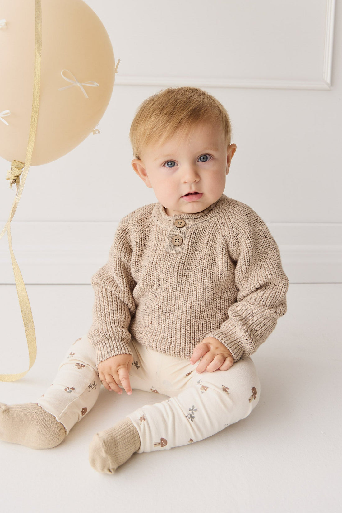 Sam Knitted Jumper - Malt Fleck Childrens Jumper from Jamie Kay Australia