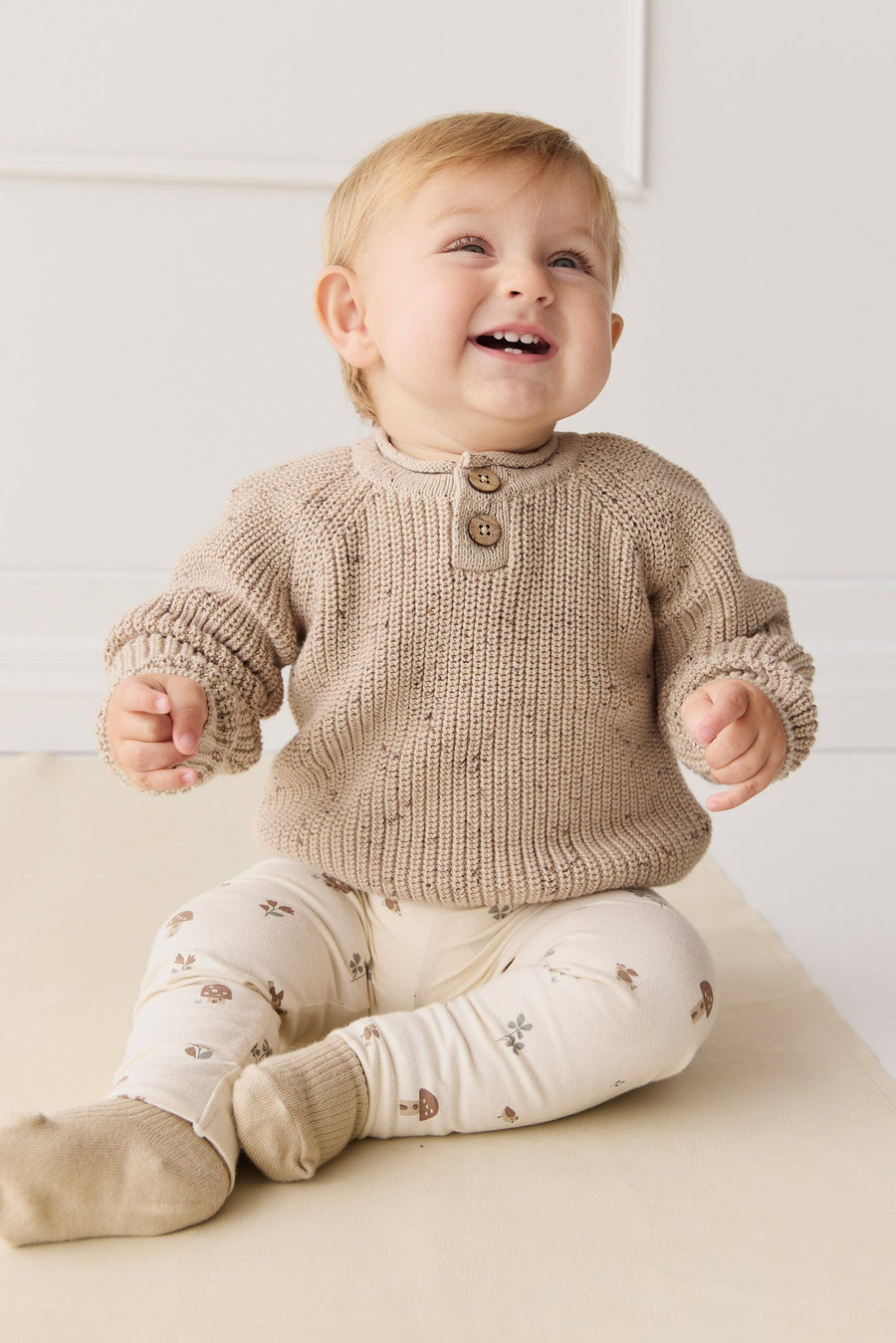 Sam Knitted Jumper - Malt Fleck Childrens Jumper from Jamie Kay Australia