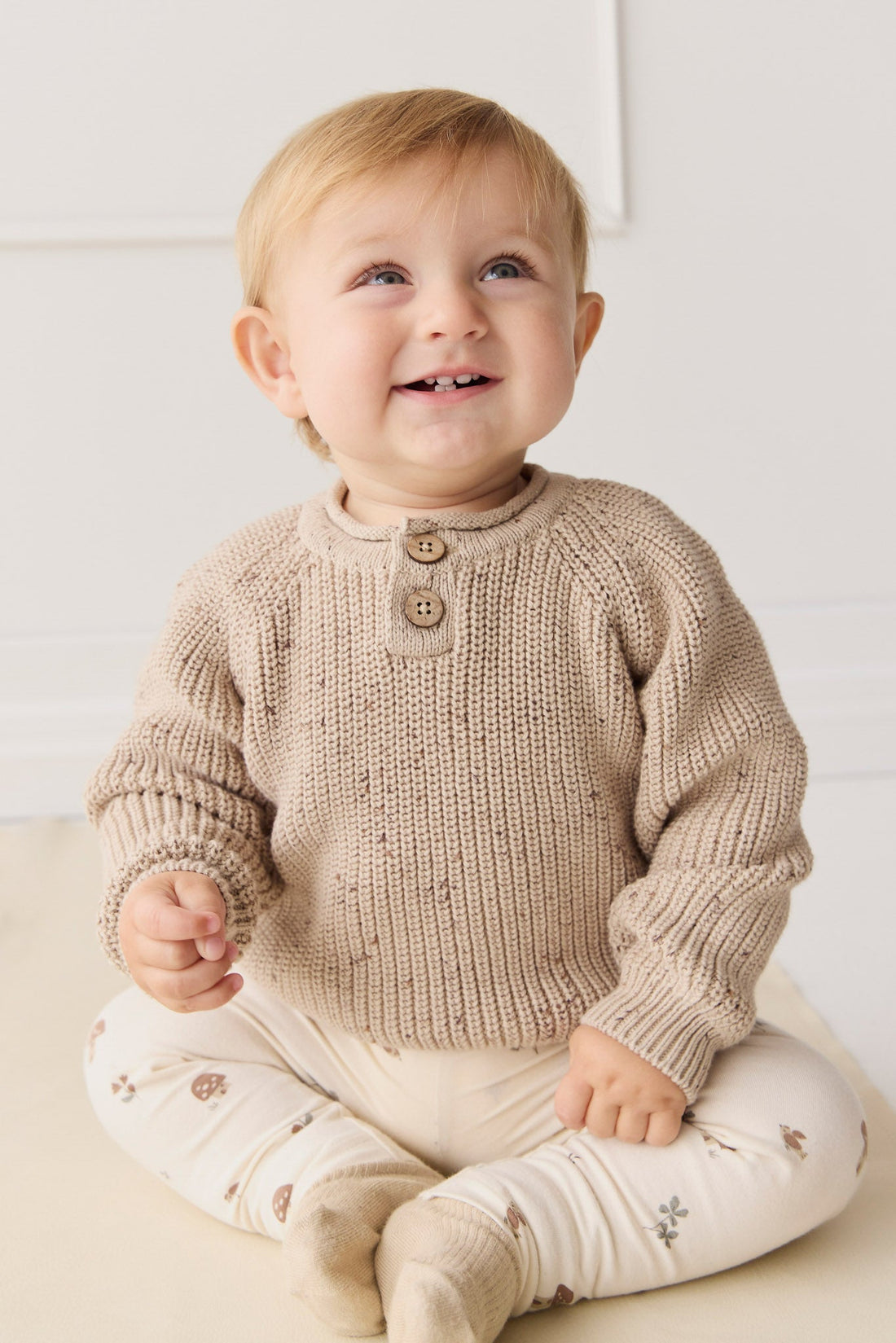 Sam Knitted Jumper - Malt Fleck Childrens Jumper from Jamie Kay Australia