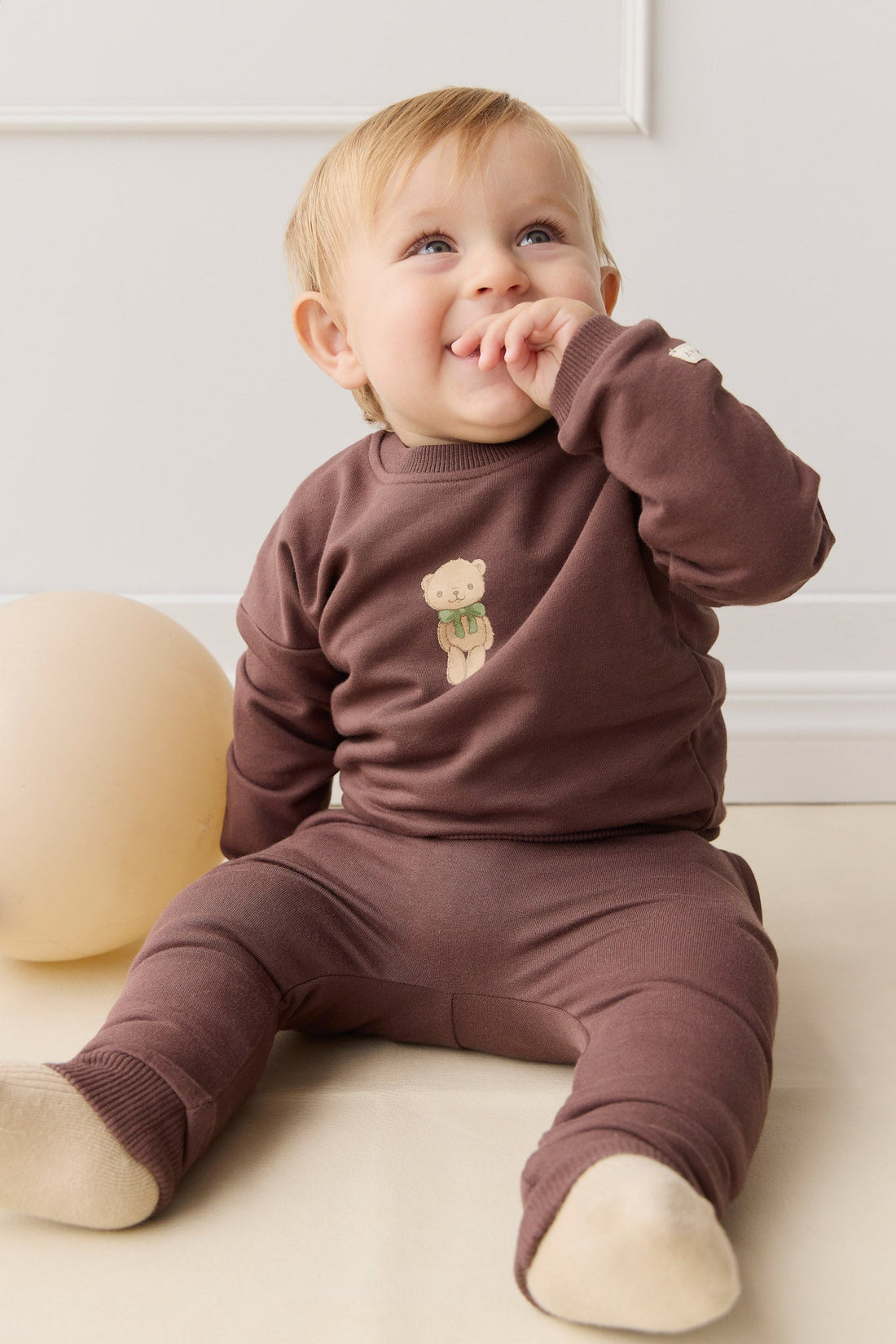 Organic Cotton Damien Sweatshirt - Earth Little Ted Childrens Top from Jamie Kay Australia