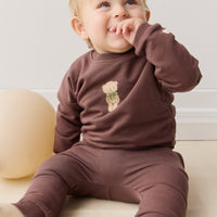 Organic Cotton Damien Sweatshirt - Earth Little Ted Childrens Top from Jamie Kay Australia