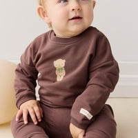 Organic Cotton Damien Sweatshirt - Earth Little Ted Childrens Top from Jamie Kay Australia