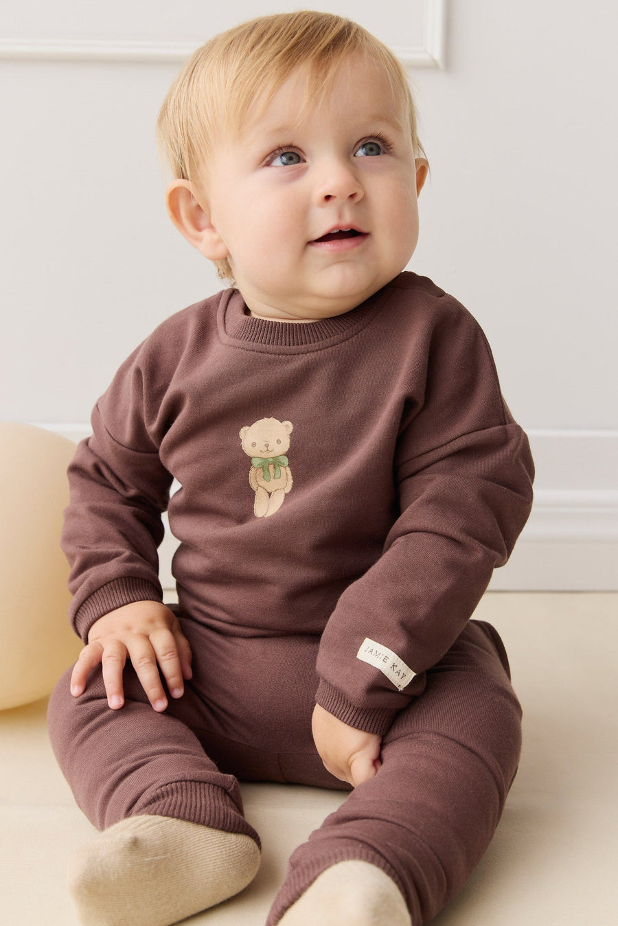 Organic Cotton Damien Sweatshirt - Earth Little Ted Childrens Top from Jamie Kay Australia