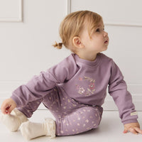 Organic Cotton Damien Sweatshirt - Vintage Violet Wreath Childrens Top from Jamie Kay Australia