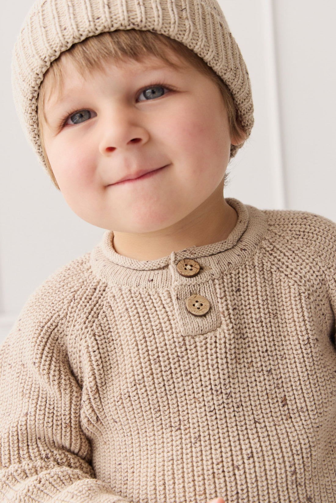 Sam Knitted Jumper - Malt Fleck Childrens Jumper from Jamie Kay Australia