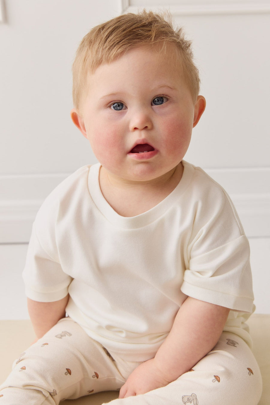 Pima Cotton Eddie Tee - Parchment Childrens Top from Jamie Kay Australia