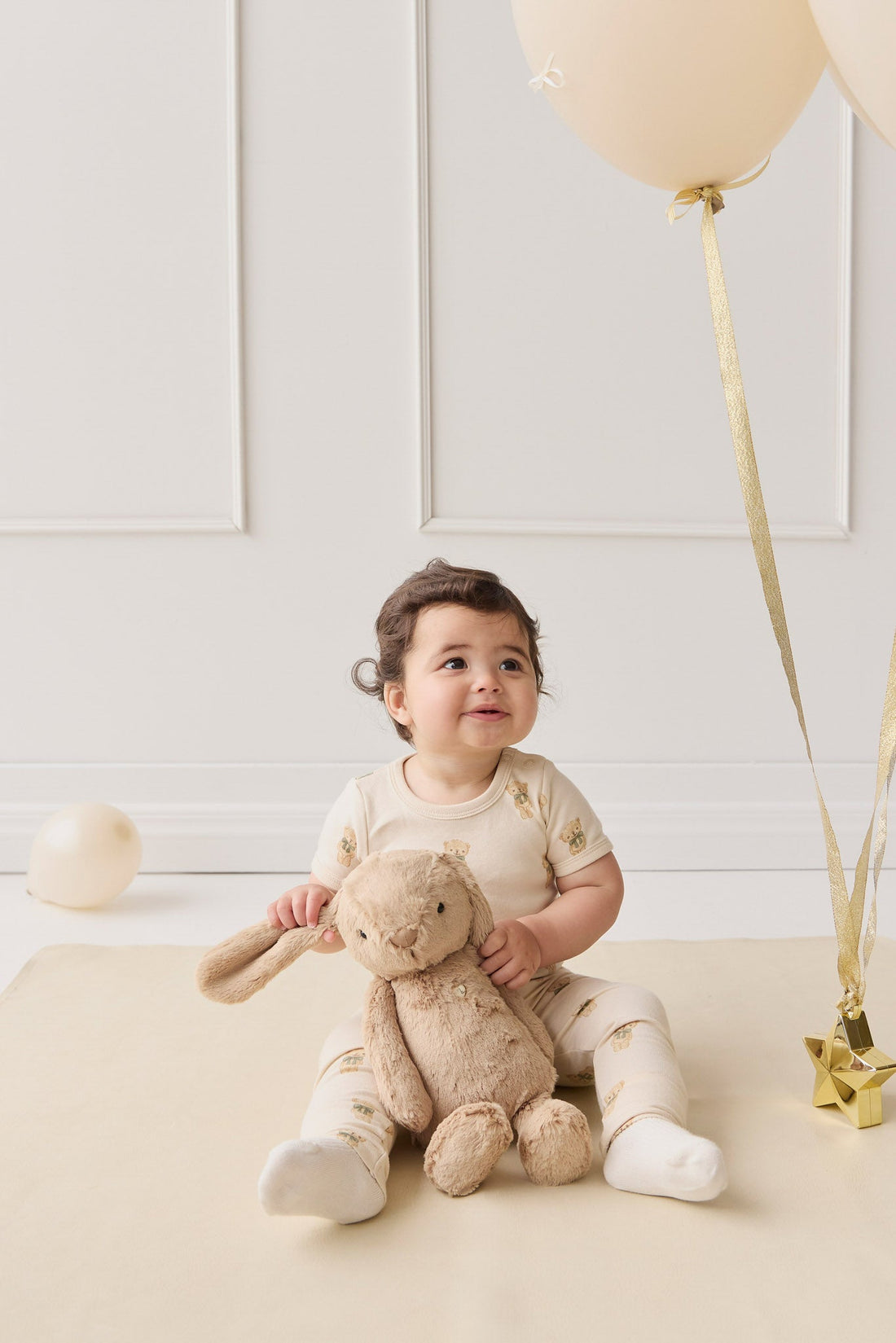 Organic Cotton Hudson Short Sleeve Bodysuit - Little Ted Childrens Bodysuit from Jamie Kay Australia