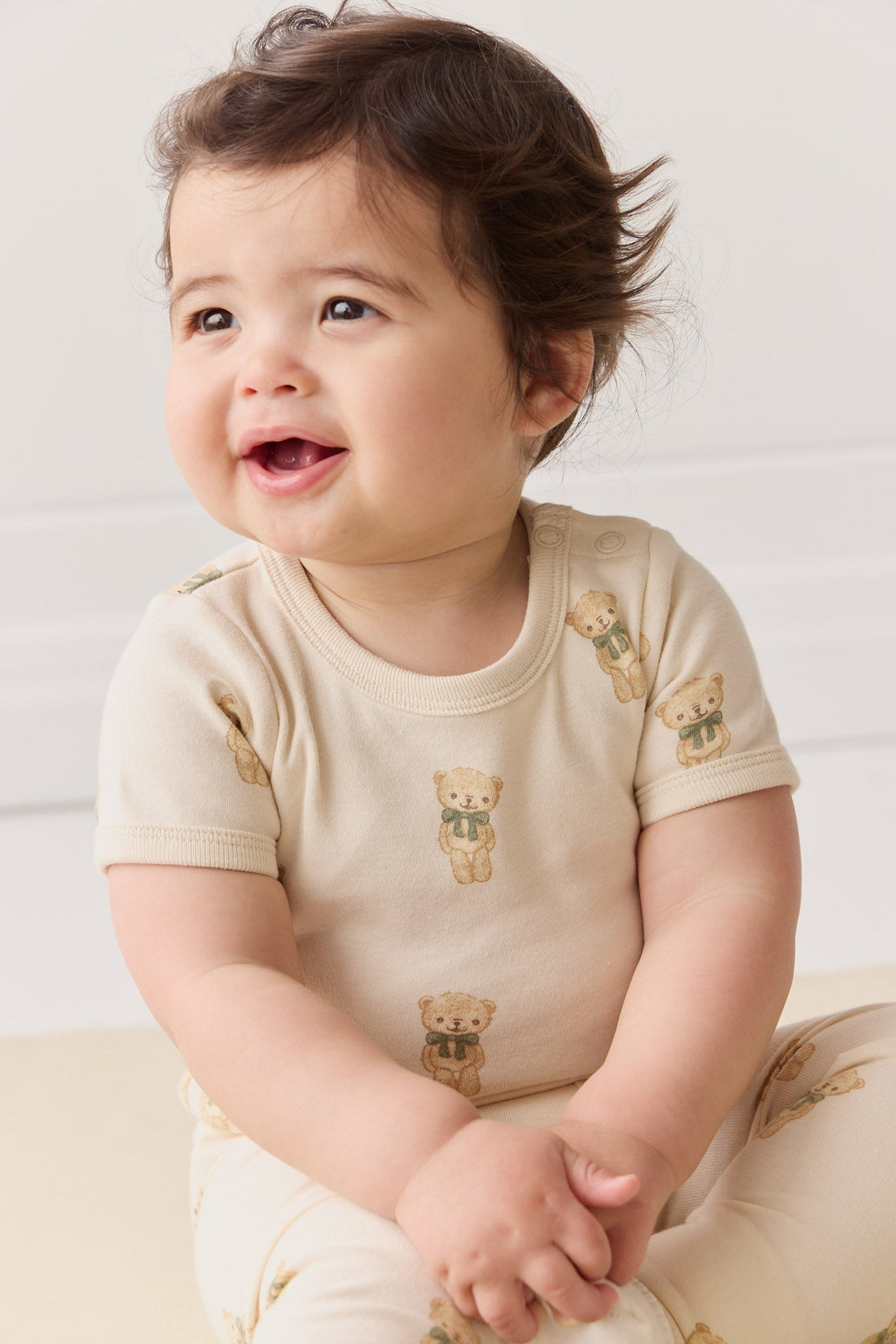 Organic Cotton Hudson Short Sleeve Bodysuit - Little Ted Childrens Bodysuit from Jamie Kay Australia