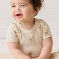 Organic Cotton Hudson Short Sleeve Bodysuit - Little Ted Childrens Bodysuit from Jamie Kay Australia