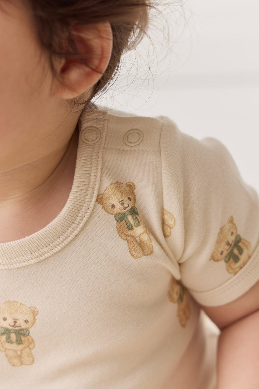 Organic Cotton Hudson Short Sleeve Bodysuit - Little Ted Childrens Bodysuit from Jamie Kay Australia