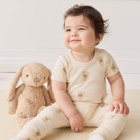 Organic Cotton Hudson Short Sleeve Bodysuit - Little Ted Childrens Bodysuit from Jamie Kay Australia