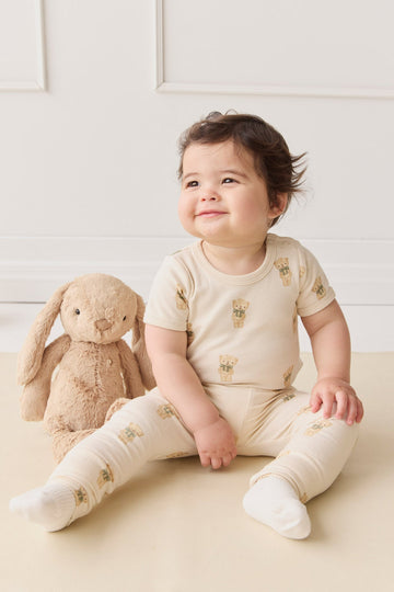 Organic Cotton Hudson Short Sleeve Bodysuit - Little Ted Childrens Bodysuit from Jamie Kay Australia