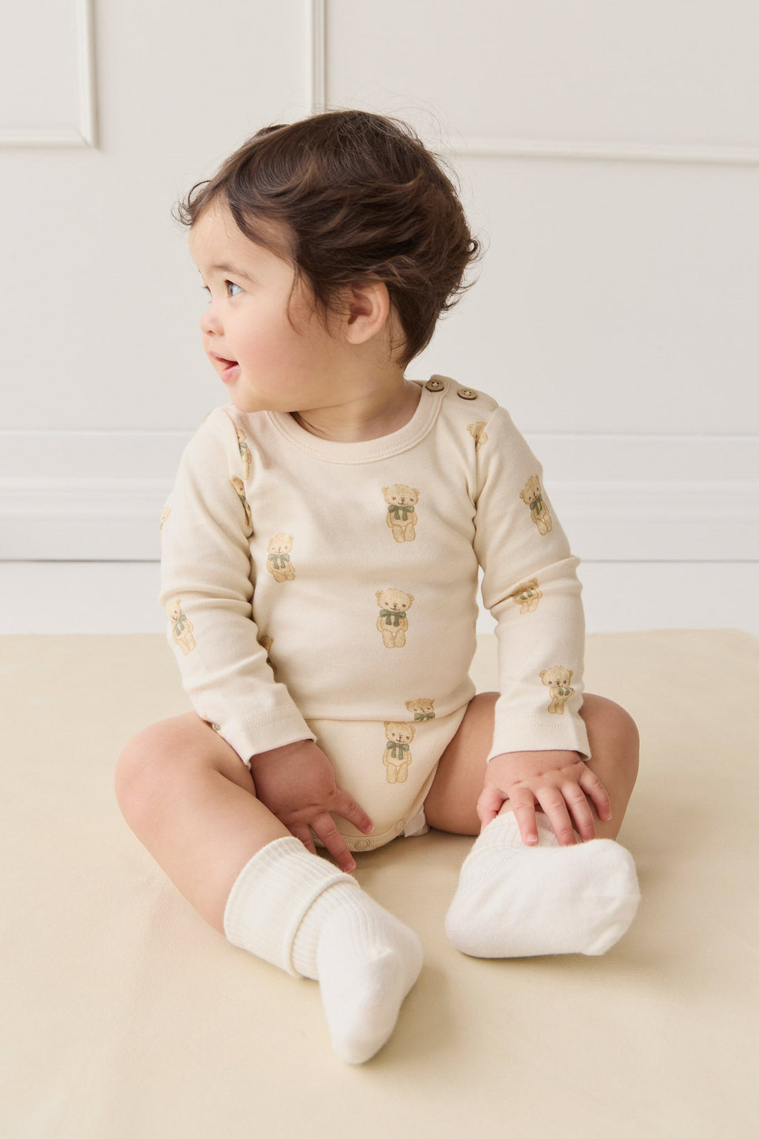 Organic Cotton Fernley Bodysuit - Little Ted Childrens Bodysuit from Jamie Kay Australia