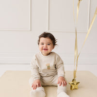 Organic Cotton Morgan Track Pant - Oatmeal Marle Childrens Pant from Jamie Kay Australia