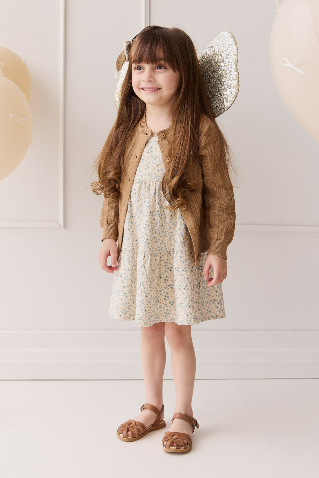 Emily Knitted Cardigan - Caramel Cream Childrens Cardigan from Jamie Kay Australia