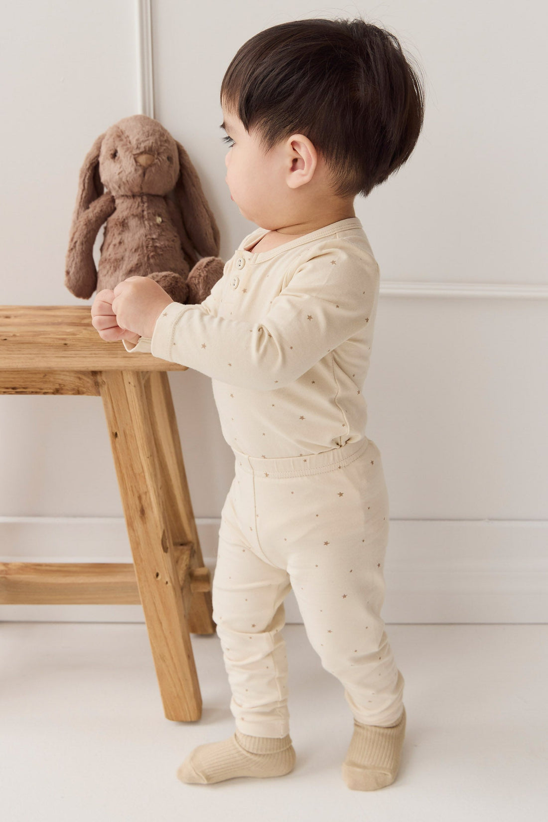 Organic Cotton Modal Legging - Milky Way Buff Childrens Legging from Jamie Kay Australia