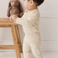 Organic Cotton Modal Legging - Milky Way Buff Childrens Legging from Jamie Kay Australia