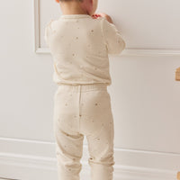 Organic Cotton Modal Legging - Milky Way Buff Childrens Legging from Jamie Kay Australia