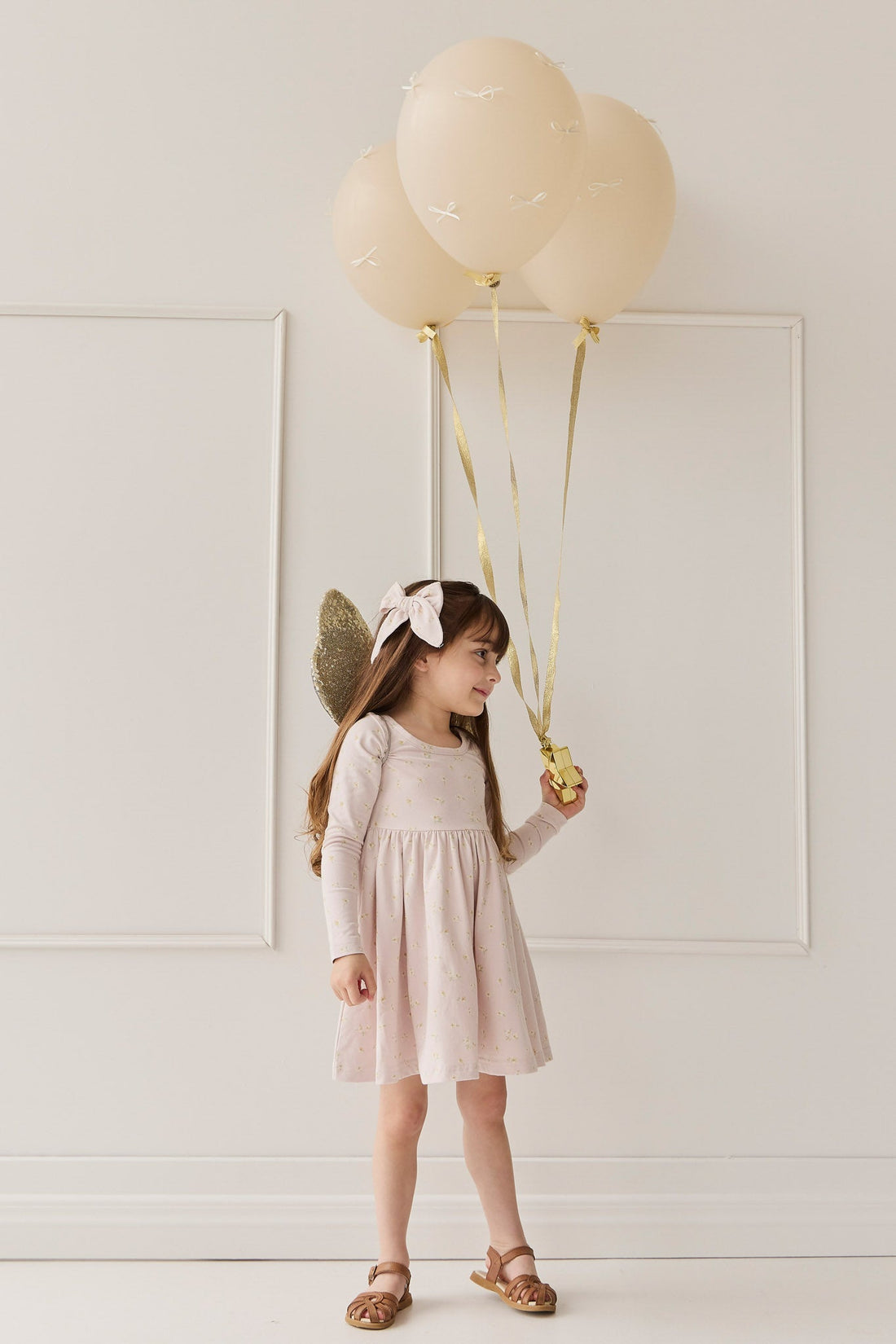 Organic Cotton Tallulah Dress - Simple Flowers Lilac Childrens Dress from Jamie Kay Australia