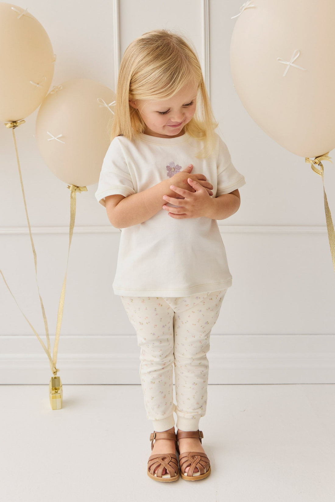 Organic Cotton Morgan Track Pant - Briella Whisper Childrens Pant from Jamie Kay Australia