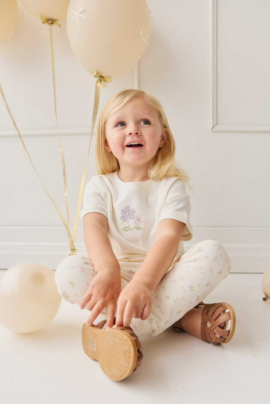 Organic Cotton Morgan Track Pant - Briella Whisper Childrens Pant from Jamie Kay Australia